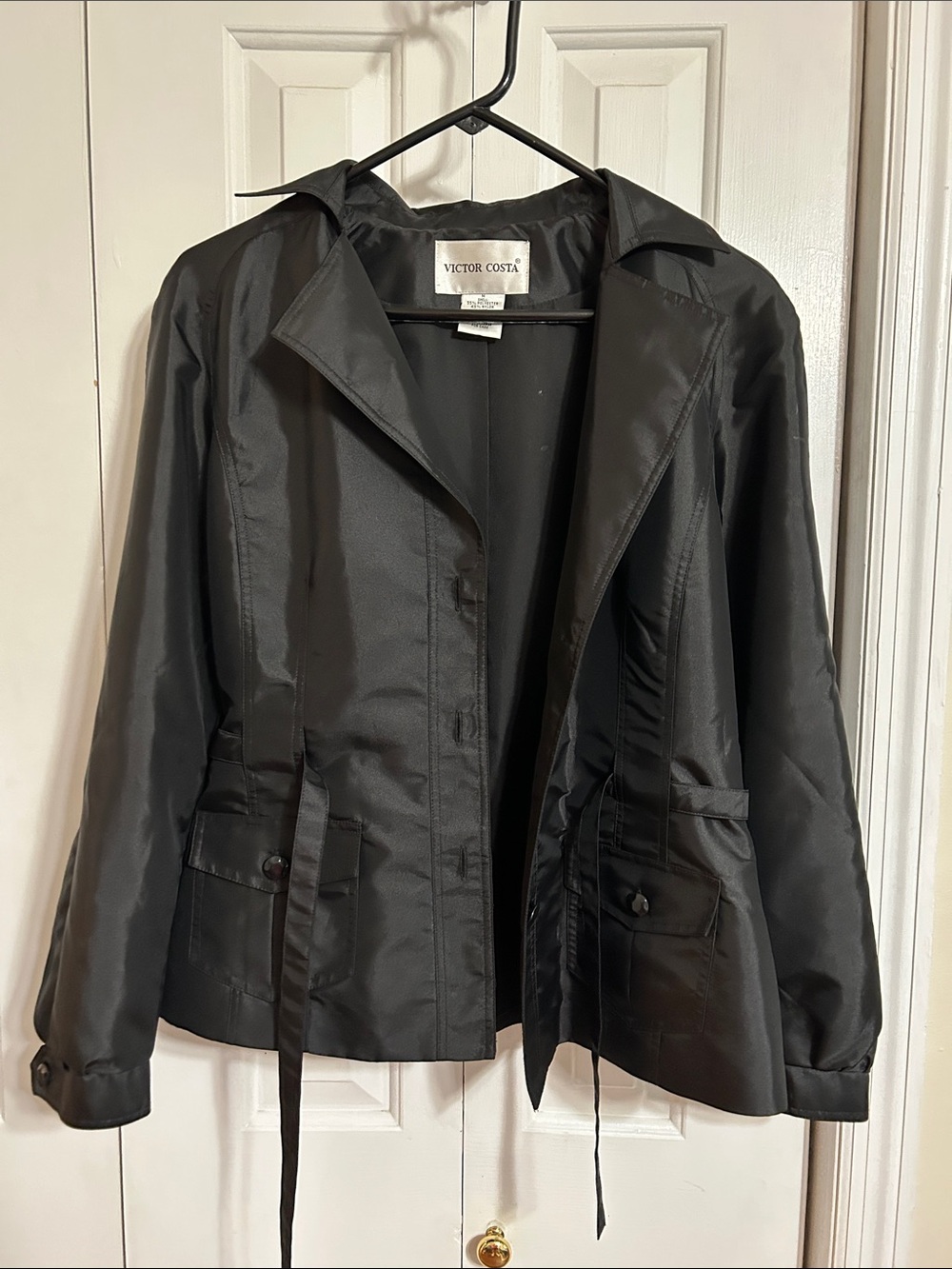 Victor Costa Women's Black shiny Rain Jacket